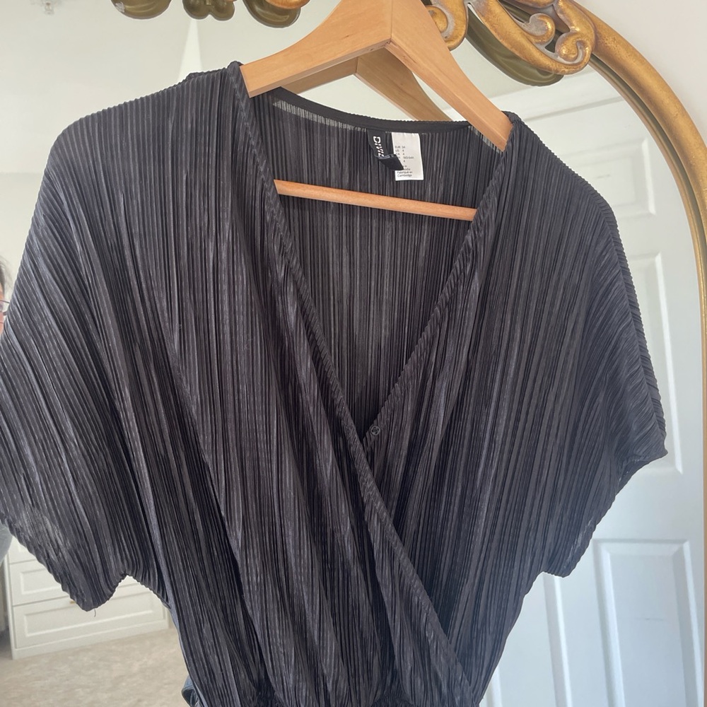 H&M Black Pleated Jumpsuit